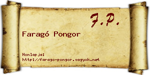 Faragó Pongor névjegykártya