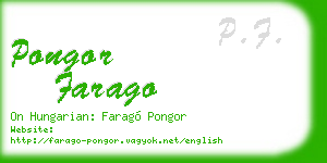 pongor farago business card